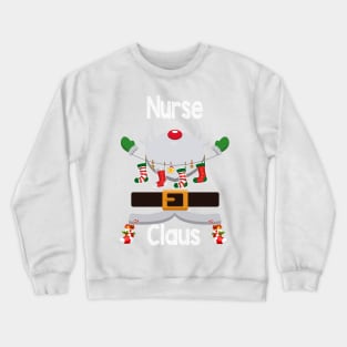 Nurse Claus Santa Christmas Costume Pajama Crewneck Sweatshirt